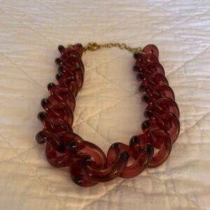 J. Crew Burgundy Lucite Bold Links Necklace
